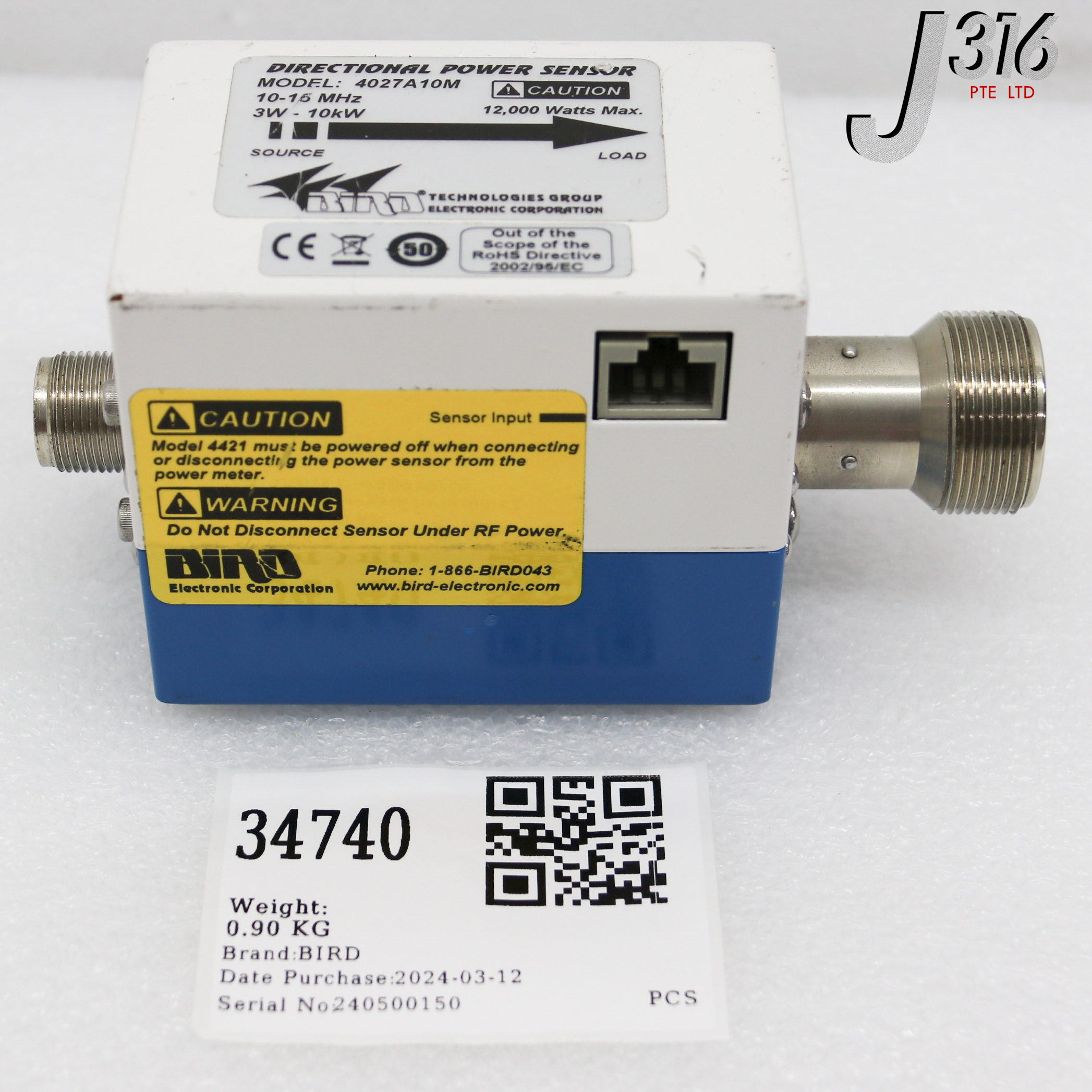 34740 BIRD DIRECTIONAL POWER SENSOR, 3W-10KW 10-15MHZ 4027A10M | eBay